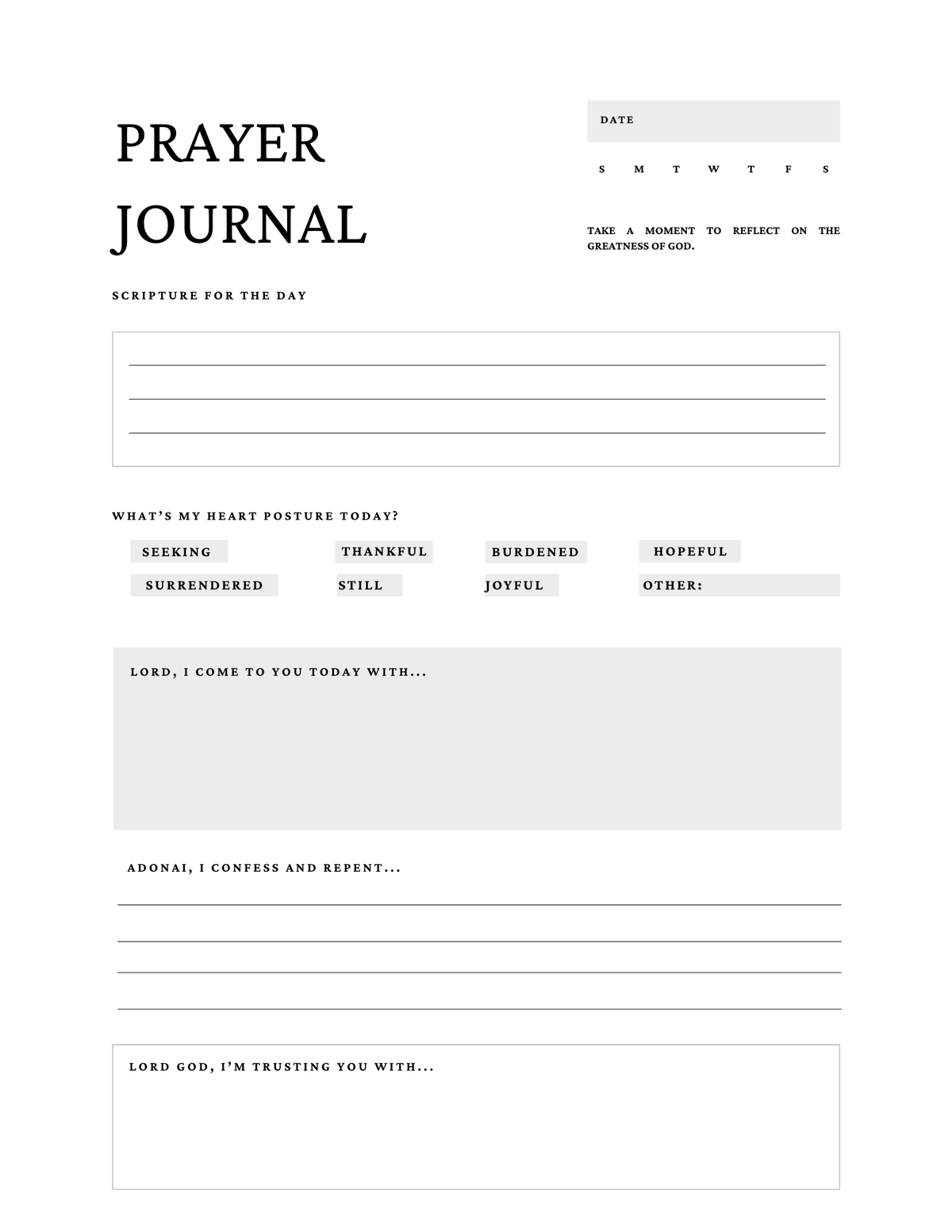60-Day Prayer Journal (Digital Journal)