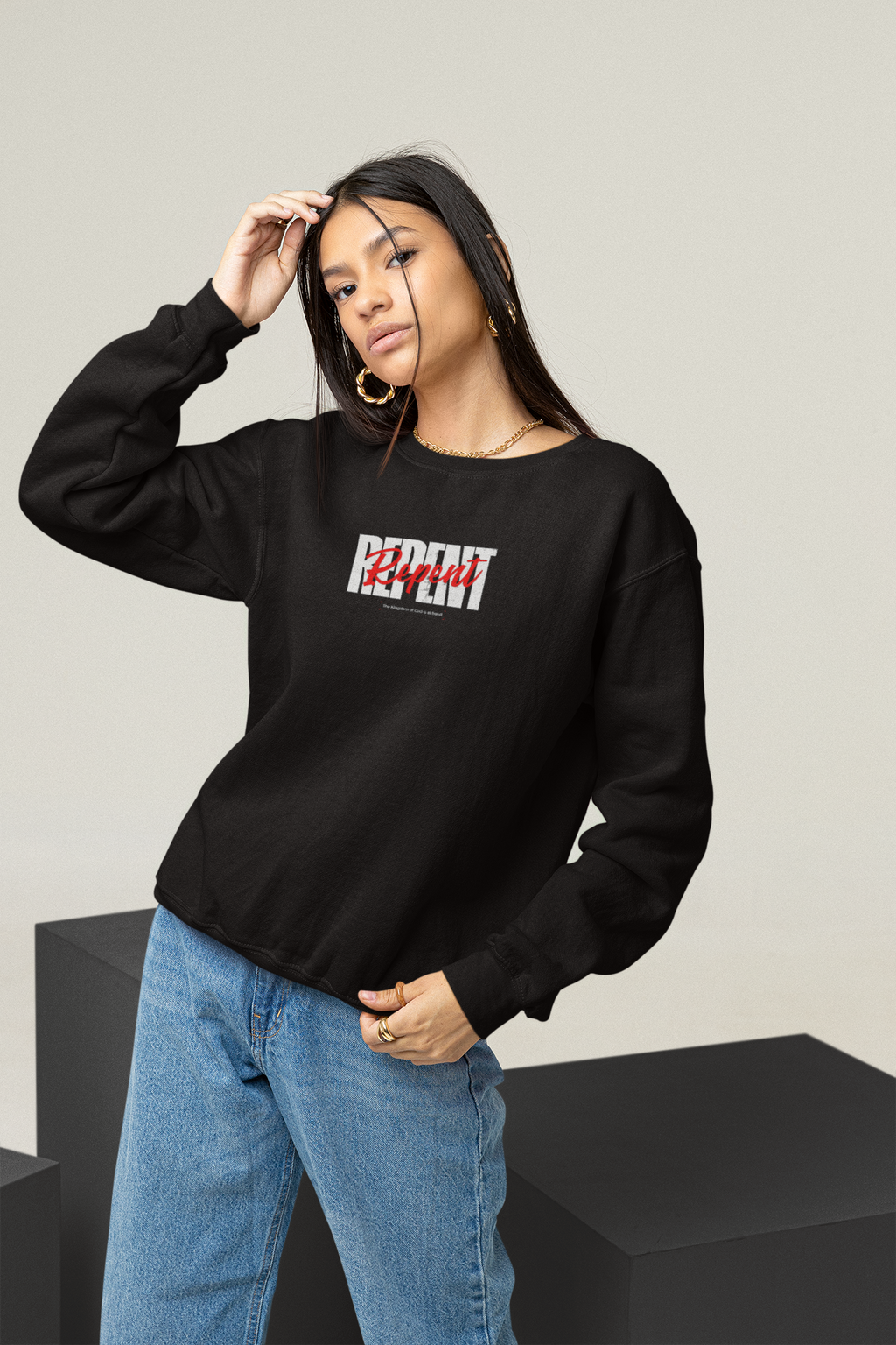 Repent - Matthew 3:2 Oversized Sweatshirt