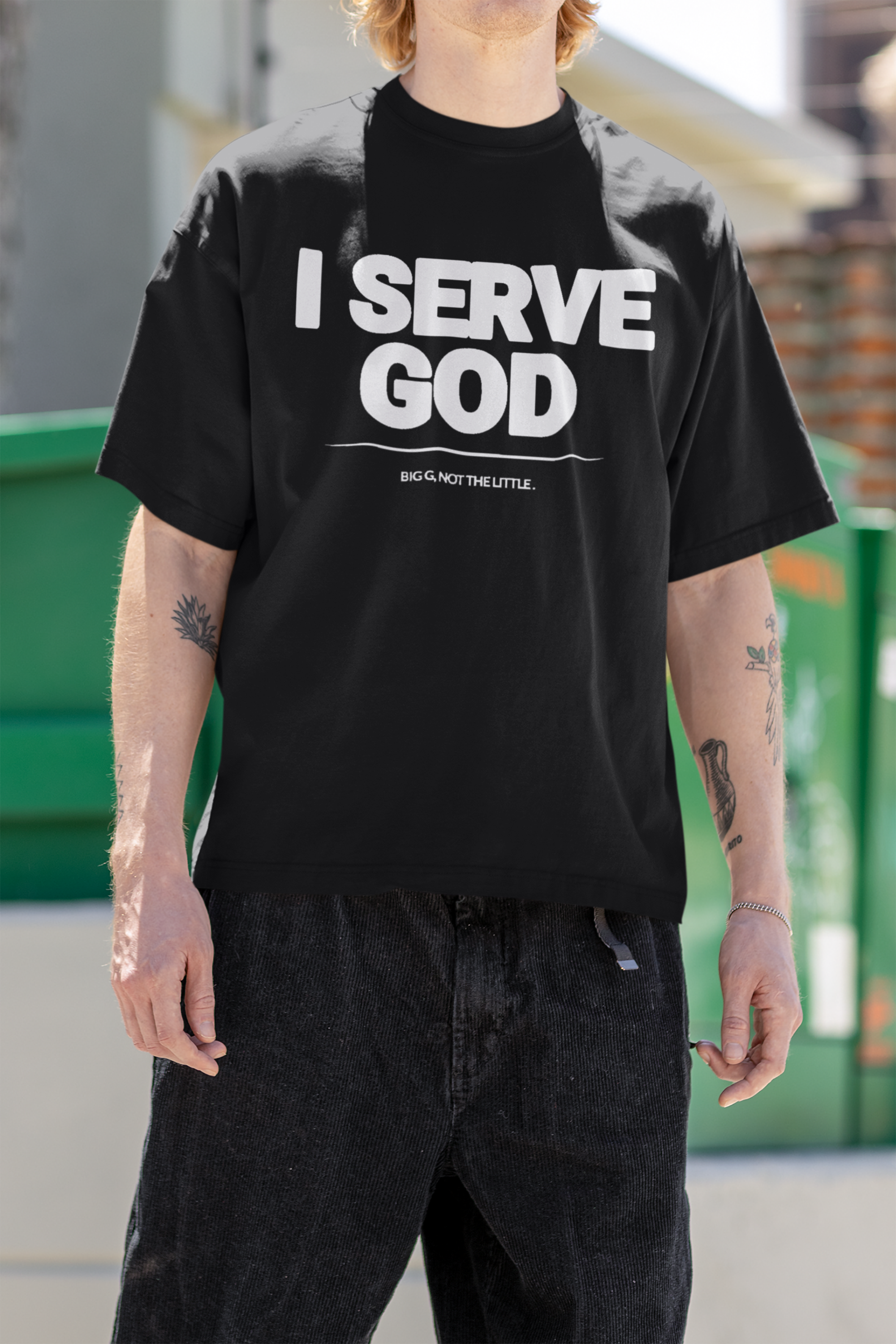 I Serve God Oversized Boxy Tee